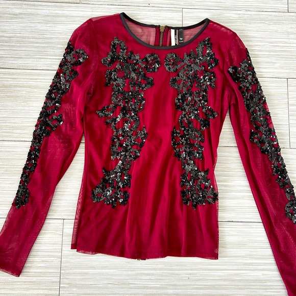 Topshop mesh sequin top like new - Picture 1 of 7